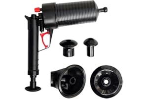 CHICIEVE Déboucheur de Toilette à Air Comprimé,évier de cuisine Égouts Dredge Outil,Déboucheur Canalisation Professionnel avec Ventouse (Noir)