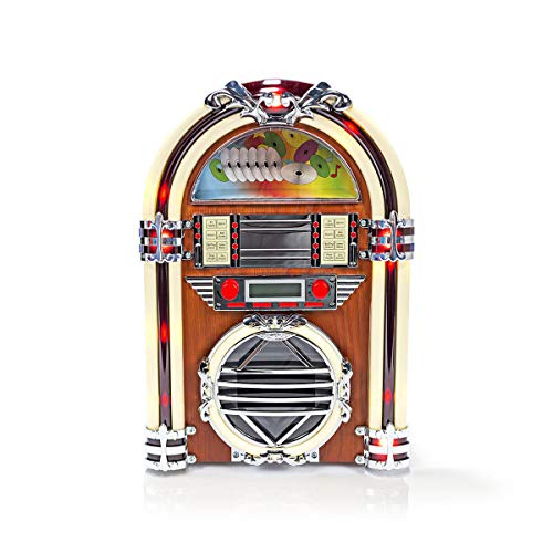 Preisvergleich Produktbild Nedis RDJB3000BNUK Tischradio-Jukebox / UKW / AM-Radio CD / 3 W / Braun