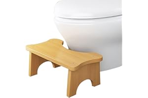 ‎VEOOL Veool Toilettenhocker FußBank Wc-Trittbrett Aus Holz Verbessern Sie Ihre Sitzposition,Toilettenhocker Erwachsene,100% Natürlicher Bambus Klohocker,Höhe WC Hocker für Badezimme