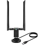 1200Mbps Long Range USB WiFi Adapter for PC Desktop Laptop of Windows 11/10/8.1/8/7, USB Wireless Adapter Dual Band 2.4GHz 30