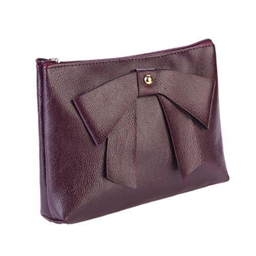 Tonsee Fashion Woman Cosmetic Bags PU Cortex Butterfly Knot Makeup Handbag