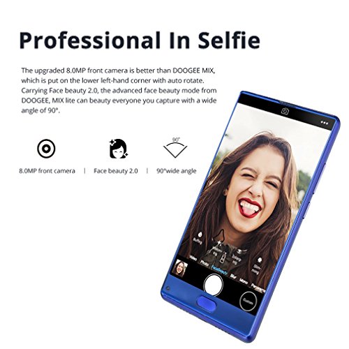 DOOGEE MIX Lite Android 7.0 Smartphone 4G - Schermo 5.2 Pollici Bezel-less 2GB RAM+16GB ROM - 3080mAh Camera 13MP + 8.0MP
