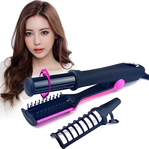 JBEAUTY Professional Hair Curling Iron Straightening Irons 1-Way Rotating Curlers 2 in 1 Style Hair Straightener Curler Brush