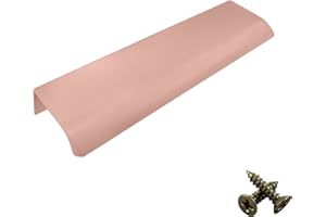 M4TEC Poignée de traction invisible profil porte meuble tiroir Quincaillerie de placard armoire de cuisine chambre garderobe dissimulé caché Or rose. Série VD3: Entraxe 96 mm pack de 10