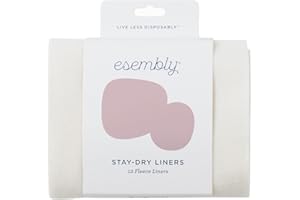 Esembly Overnighters and Tossers, Cloth Diaper Doubler, Absorbency Booster 100% Cotton, Insert and Disposable Bamboo Liners (Stay-Dry Liner (12pk))