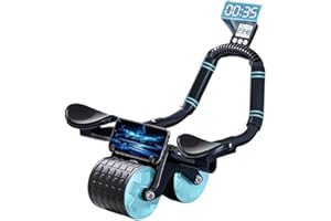 PROMITHI Podwójne Rolki do ćwiczeń,Antypoślizgowe Automatyczne Koło odbijające Brzuch,Rolka Ab z Podpórką na łokieć,Sprzęt Treningu Rdzenia,Kółka Treningowe,Koło Rolkowe Abs,Ab Trainer Rolka Roller