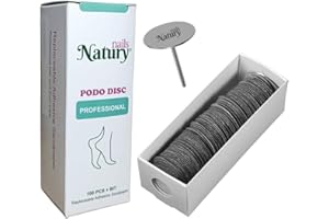 Natury Nails 100 dischi di carta vetrata sostituibili con punta di 35 mm per tornio unghie, per pedicure, callità, asperità (Grana Medio)