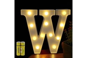 ‎HONPHIER HONPHIER® Buchstaben Lichter Alphabet Lampe LED Brief Beleuchtung Buchstabe Licht Beleuchtete Buchstaben Nachtlichter Dekoration für Geburtstag Party Hochzeit Kinderzimmer (W)