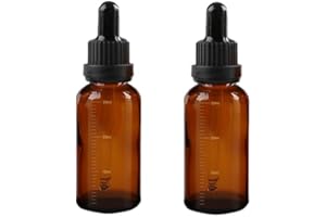 JIHUOO 3 Stück 30 ml Braun Glas Pipettenflaschen Leer ätherische Öle Skala Tropfflasche