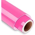 Hot Pink Permanent Vinyl for Cricut - 12" x 5FT Hot Pink Cricut Vinyl Roll, Outdoor Self Adhesive Vinyl Roll for Decor Sticker, Party Decoration, Car Decal