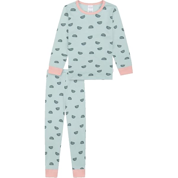 S.Oliver Mädchen Pyjama-Set Aus 100 % Baumwolle – Bequemer Schlafanzug Mit Regenbogen-Print