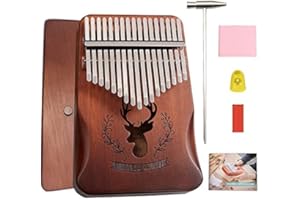 BelonLink Kalimba 17 tasti - Thumb Piano, Mogano di alta qualità, Mbira con martello accordatore, borsa per pianoforte, istruzione di studio, Regalo di Natale per principianti bambini,BROWN