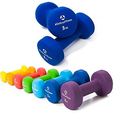 #DoYourFitness Haltères en néoprène »Peso« haltères courts dans différents poids et choix de couleurs / 3 kg, bleu marinee