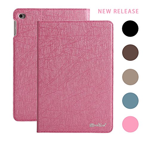 BORIYUAN Apple Ipad Mini 4 Ultra dünn Smart Case Cover Leder Schutzhülle Etui Tasche für das neue iPad mini4, Unterstützt Auto Sleep Wake up, Ipad Mini 4 Displayschutzfolie Reinigungstuch Stift inklusive (Rosa)