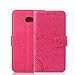 Produktbild Samsung Galaxy J5 2017 Hülle, Galaxy J5 2017 Schutzhülle, Alfort Carving Lederhülle Premium PU Leder Tasche Case Cover für Samsung J5 2017 / J520 5.5" Smartphone Schmetterling (Rote)