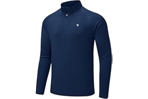 donhobo Herren Sportshirt Langarm UV Schutz Shirts 1/4 Zip Atmungsaktiv Schnelltrocknende Rash Guard T-Shirts Outdoor Angeln Laufen Wandern Funktionsshirt