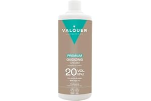 VALQUER LABORATORIOS VALQUER Agua Oxigenada Premium en Crema 20 Volúmenes 6% | Oxidante Perfumado para Coloración Permanente y Decoloración Capilar con Aceite de Argán | Uso Profesional | 1L