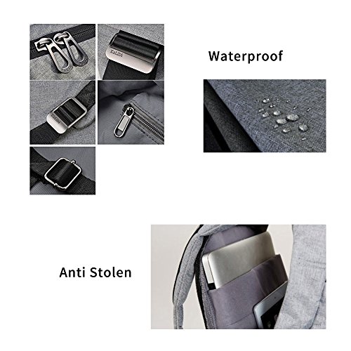 KALIDI 15 Zoll Notebooktasche Laptop-Tasche Rücksack Passend für bis zu 15 Zoll Laptops Schwarz - 5