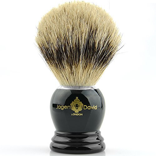 Jagen David ® ST9 - Silvertip Badger Shaving Brush [ %100 Genuine, Hand Made ] (Black Wood)