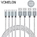 Produktbild Micro USB Kabel, [3FT-4Pack Nylon geflochten Verwicklung frei Micro USB Ladekabel für Android, Samsung, HTC, Nokia, Sony, Nexus, LG und weitere Smartphones-[Grau + Weiß]