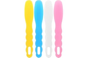 Supvox 4pcs 19,5 cm Dental Rührspatel hitzebeständiger Spatel Kosmetikspatel Kunststoffspatel Dentalwerkzeug für Dental Medizin Kosmetik Creme (Blau Gelb Pink Weiß)