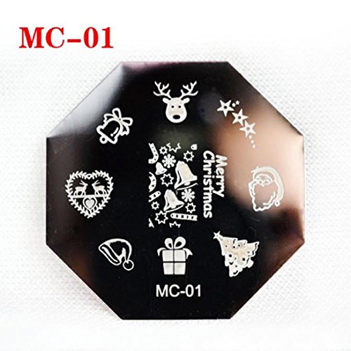 DDLBiz® Beauty Nail Art Plate, Christmas DIY Image Stamping Plates Manicure Template Nail Art Plate - Stainless Steel (MC-01)
