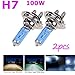 Produktbild NBSMN 2X H7 12v/100w Xenon Style Lampen Halogen-scheinwerferlampe, Anti-uv Super Weiße Autoscheinwerfer Blaue Nebelscheinwerfer, Für Audi/BMW/Hyundai/Kia/Etc