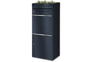 Metzler boîte à Colis avec Toit végétal – Grand modèle extérieur RAL 7016 Anthracite, Inoxydable et Robuste – réception sans Contact – Modèle Bispo