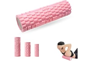 Foam Roller - LULUWA Yoga Exercise Rollers for Deep Tissue Muscle Massage Trigger Point Muscles Therapy (45 x 14cm, Pink)
