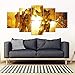 Produktbild Wieoc Moderne Wandkunst Bilder Wohnkultur Für Living Fire Fighter Goldrahmen Leinwand Poster Leinwand Prin-200x100cm