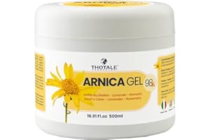 THOTALE Arnica per cavalli uso umano e Artiglio del Diavolo 500 ml, Gel Extra Forte 98%, crema per massaggi a muscoli e articolazioni, effetto freddo, non irrita, non arrossa, non unge, 100% Made in Italy