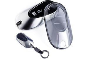 XMSCN Funda Protectora de TPU para Llave de Coche, Compatible con Mercedes-Benz C S GLC, EQE, EQS 300, 350, 450, 500, 560, 580, AMG, W206 W223 2020UP, 3 Botones Accesorios de Concha de Llavero