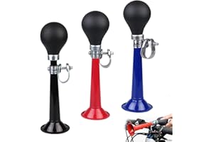 Amindz 3 Piezas Bicicleta Bocina,Bugle Hooter con Abrazadera Ajustable,Metal Clarín de Bicicleta,Timbre de Bicicleta para Vehículos Recreativos,Bicicletas de Montaña