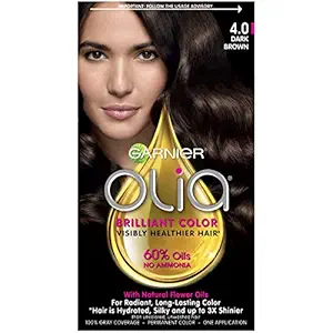 Garnier Olia Oil Powered Permanent Haircolor, Dark Brown 4. 0
