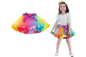 CHMMY Tutu Skirt para niñas Arco Iris Falda de Ballet para Niñas Pequeñas de Tul Danza Falda Girls Rainbow Tutu Skirt Disfraces