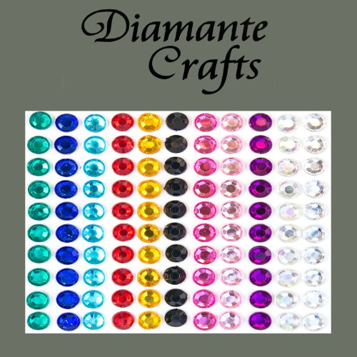 110 x 6mm Mixed Colours Diamante Self Adhesive Rhinestone Body Vajazzle Gems - created exclusively for Diamante Crafts