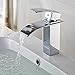 Produktbild Auralum® Wasserfall Waschtischarmaturen Bad Wasserhahn für Badezimmer Waschbecken, Messing, Chrom
