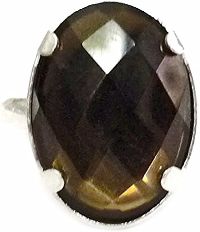 925 Sterling Silver &amp; Smoky Quartz Ring