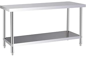 The Fellie Catering Table 120cmX60cmX80cm Commercial Work Bench Stainless Steel Kitchen Workbench Food Prep Kitchen Top