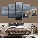 Produktbild adgkitb canvas Neue Fünf Stücke Leinwandbild Dekorative Malerei Hd Abstrakte Kunst Tier Wolf High-end Home Leisure Club Wandbild