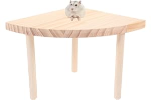 fufupaw Hamster Plattform, Haustier Stand und Versteck für Kleintiere, perfekt für Ratten, Gerbils, Zwerghamster, Chinchillas, Meerschweinchen, Holz Tischspielzeug und Käfig Zubehör