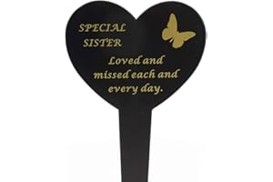 ANGRAVEMEMORIALS Special Sister Memorial Heart Remembrance Verse Ground Stake