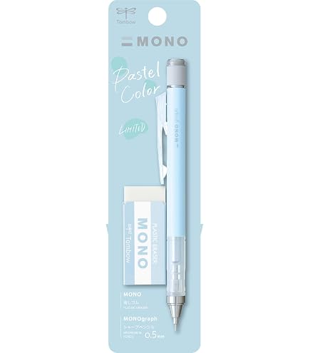 Porte-mine Tombow MONO Graph 0,3 Mm - Corps Transparent - Mécanisme Shake - Gomme Rechargeable - Pour Dessin Précis