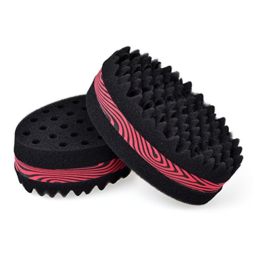 Elera Updated Oval Magic Hair Sponge Brush for Curls Twist Coil Dreadlocks Hair Style Pack of 2