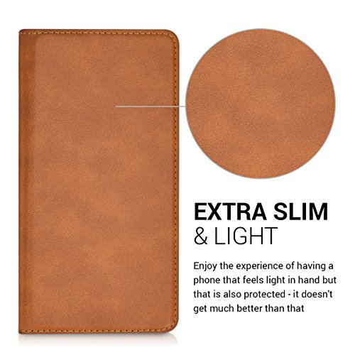 kwmobile Funda para Huawei P8 Lite  2015  - Flip cover Case para m  vil en cuero sint  tico - Estilo libro plegable co  ac