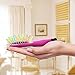 Detangling Brush with Mirror- No Tangle & Pain- Anti Static Soft Bristle- Massaging & Straightening Detangler- Rubberized Grip- Cool/ Cute Colors- Wet & Dry Detangle Comb- For All Hair Types (Pink) …