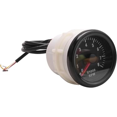 SovelyBoFan Tacymètre LED 3,75" 12V 0-8000 RPM – Rétroéclairé Blanc + Shift Light Rouge – Universel Essence