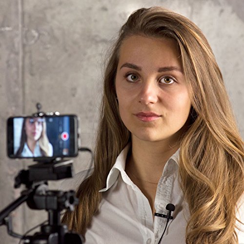 BeiLan Lavalier Risvolto Clip-on Microfono a condensatore omnidirezionale Mini microfono professionale con cavo da 2 m per tutti gli smartphone Android o iOS e Computer Recording