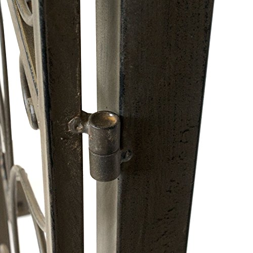 Gartenpforte Gartentor Gartentür Eingangstor Hoftür, Metall, Antik-Optik, inkl. Montagematerial, 101x102x14,5cm - 5