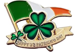 CTTK St Patrick's Day Irish Flag Shamrock Clover Lapel Pin Badge Brooch Decorations Gifts Memorabilia